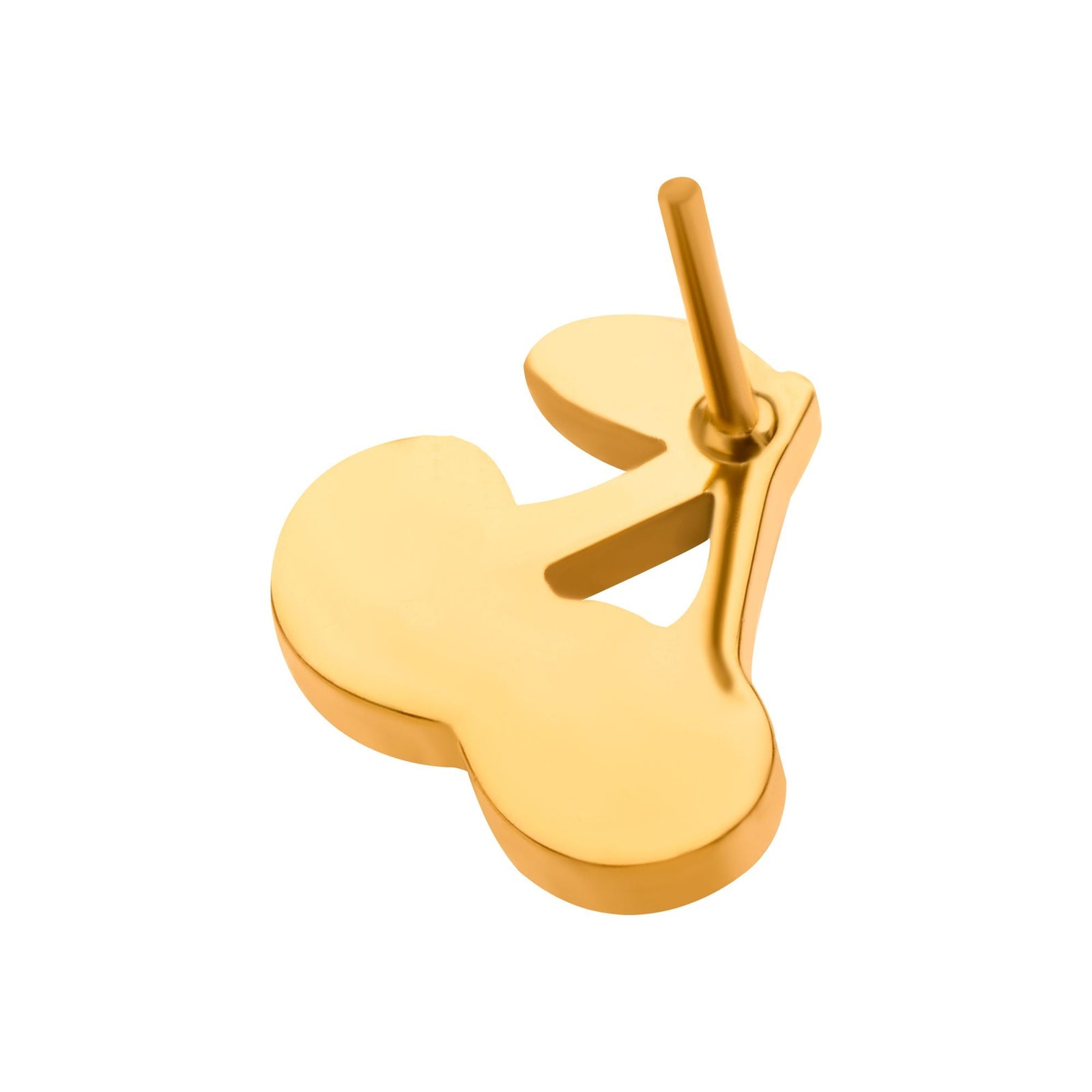 24Kt Gold PVD Titanium Threadless Enamel Cherry Top tip24ktls721 -Rebel Bod-RebelBod