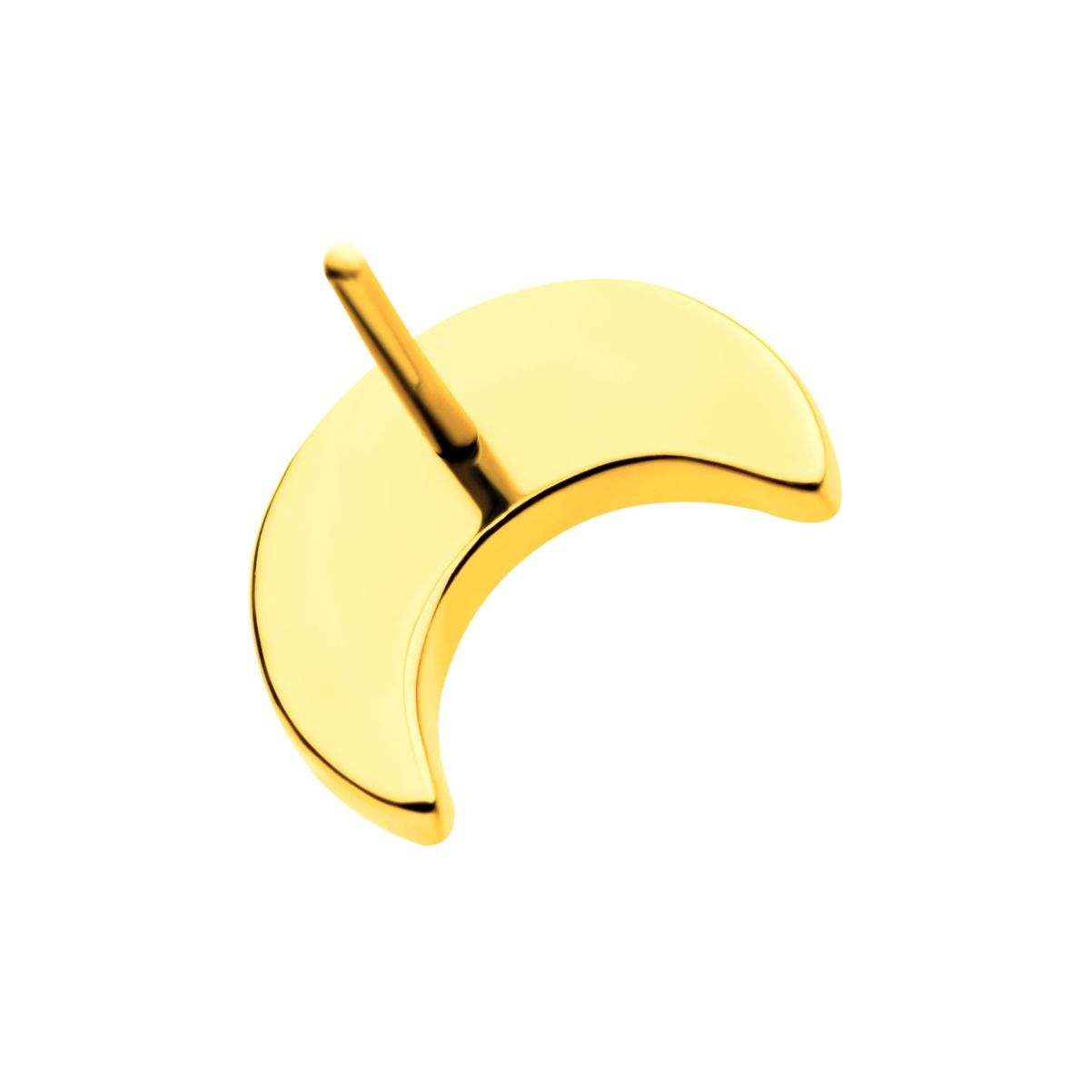 24Kt Gold PVD Titanium Threadless Hammered Crescent Moon Top tip24ktls59 -Rebel Bod-RebelBod