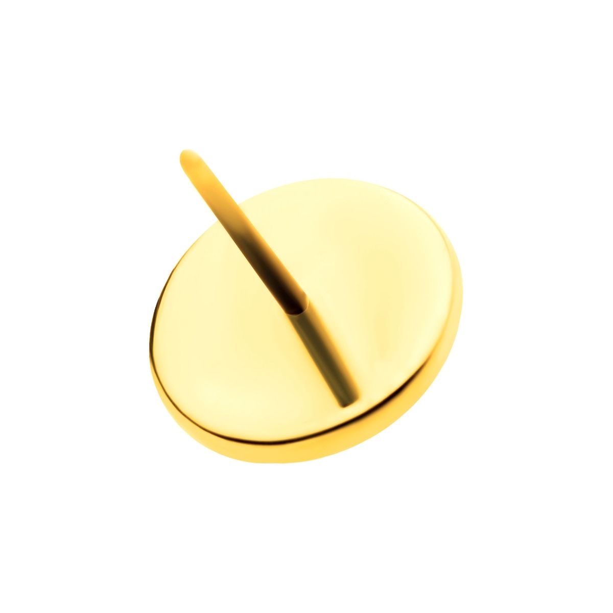 24Kt Gold PVD Titanium Threadless Hammered Disk Top tip24ktls51 -Rebel Bod-RebelBod