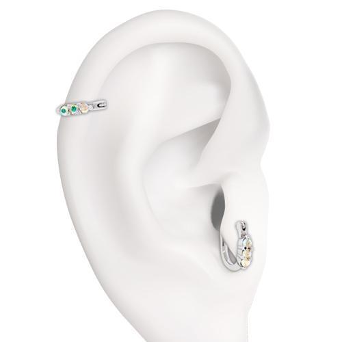 Clicker - Cartilage | Septum 3 Gem Ear Clicker - 1 Piece + -Rebel Bod-RebelBod