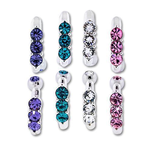 Belly Ring - Reverse 3 Gem Top Drop Belly Ring - 1 Piece + -Rebel Bod-RebelBod