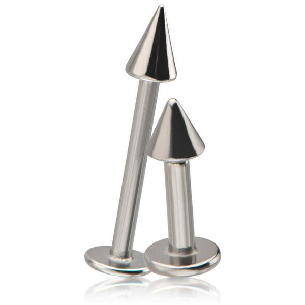 316L Flat Back Labret Spike End - Rebel Bod