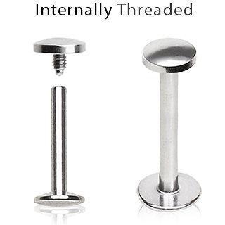 Labret Studs 316L Internally Threaded Labret with Round Flat Disc -Rebel Bod-RebelBod