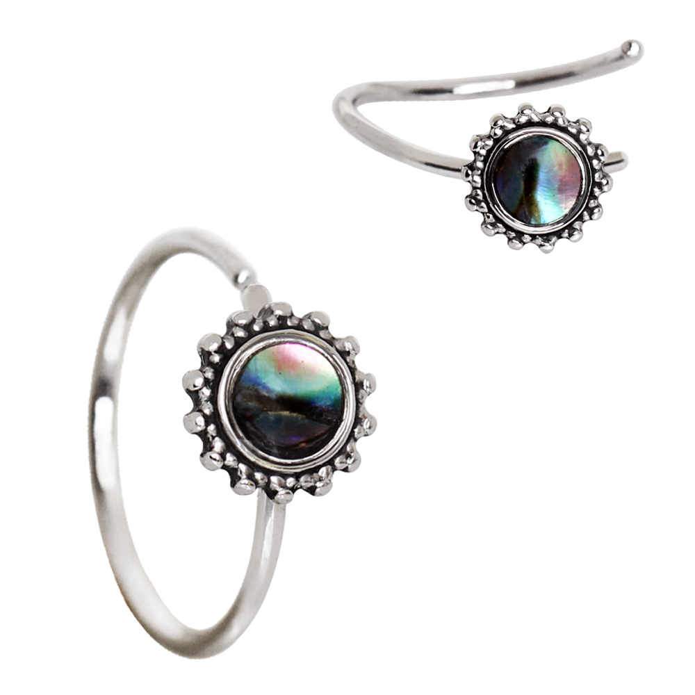 Abalone Shell Charm Nose Hoop / Cartilage Earring