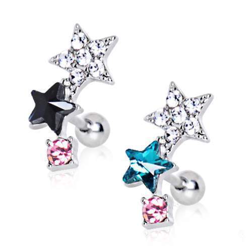 Art of Brilliance Star Power Cartilage Barbell Earring - 1 Piece