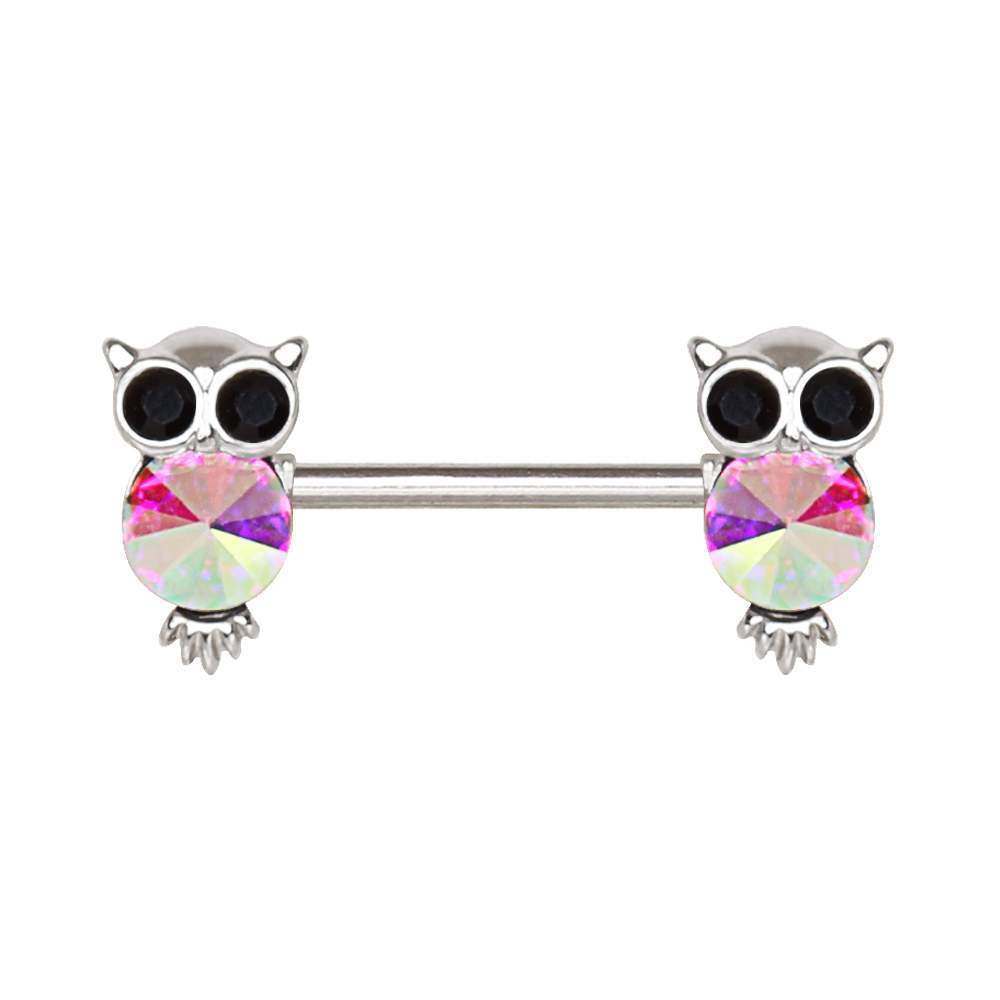 Aurora Owl Nipple Barbell - 1 Piece