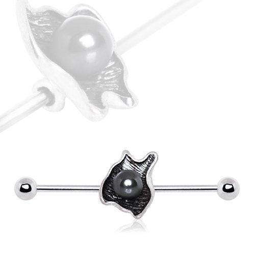 Black Pearl on Shell Industrial Barbell - 1 Piece