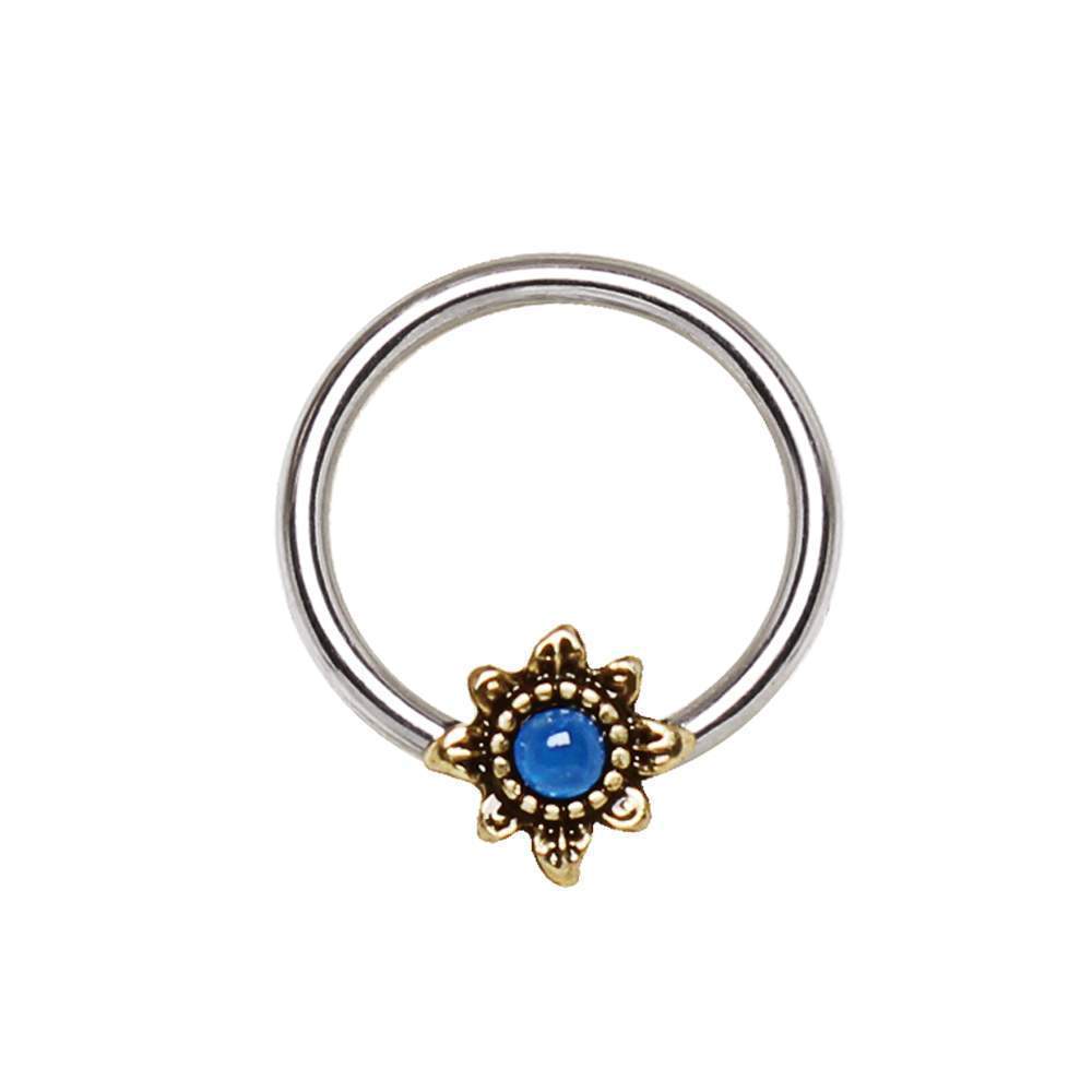 CAPTIVE BEAD RING 316L Stainless Steel Blue Star Snap-in Captive Bead Ring / Septum Ring -Rebel Bod-RebelBod