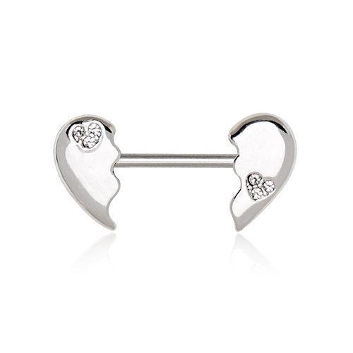 Broken Heart Nipple Barbell - 1 Piece