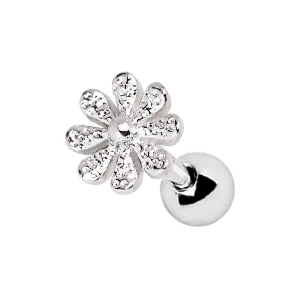 Cartilage Earring - Cartilage Barbell 316L Stainless Steel Daisy Flower Cartilage Barbell Earring - 1 Piece -Rebel Bod-RebelBod