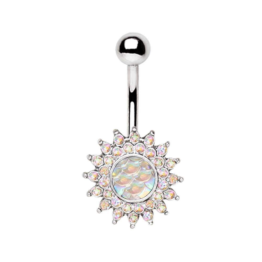 Dazzling Aurora Sunburst Navel Ring