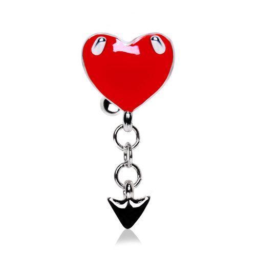 Devil's Heart Top down Navel Ring