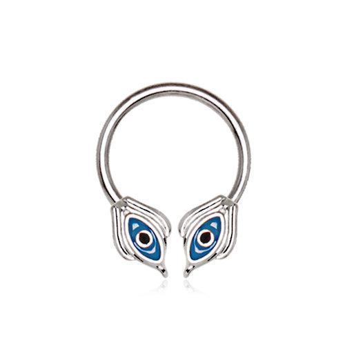 Egyptian Blue Eye Horseshoe Circular Barbell