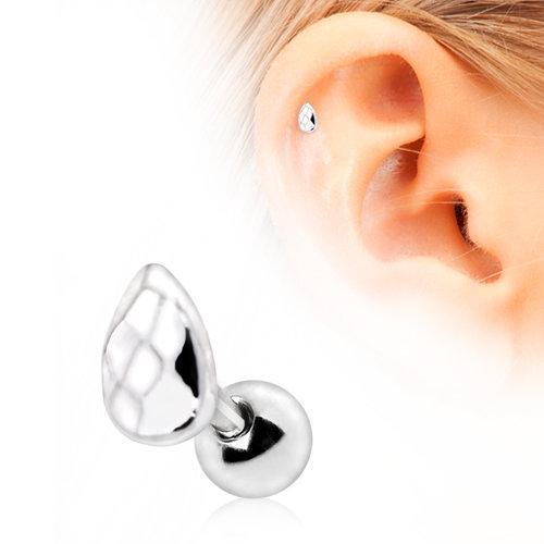 Faceted Teardrop Cartilage Barbell Earring - 1 Piece