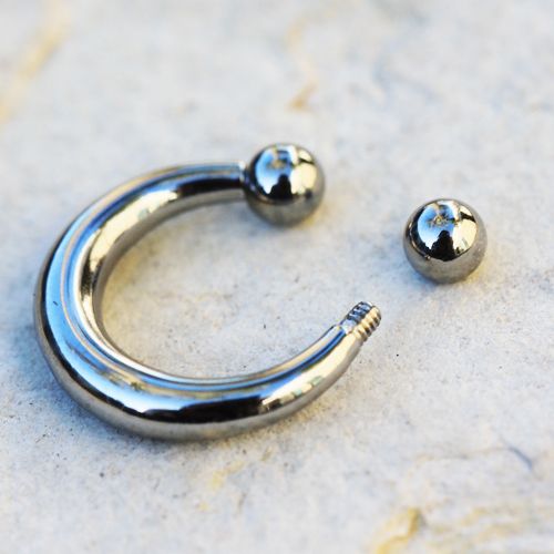 Fake Septum 316L Stainless Steel Fake Septum Clicker w/ Removable Balls -Rebel Bod-RebelBod