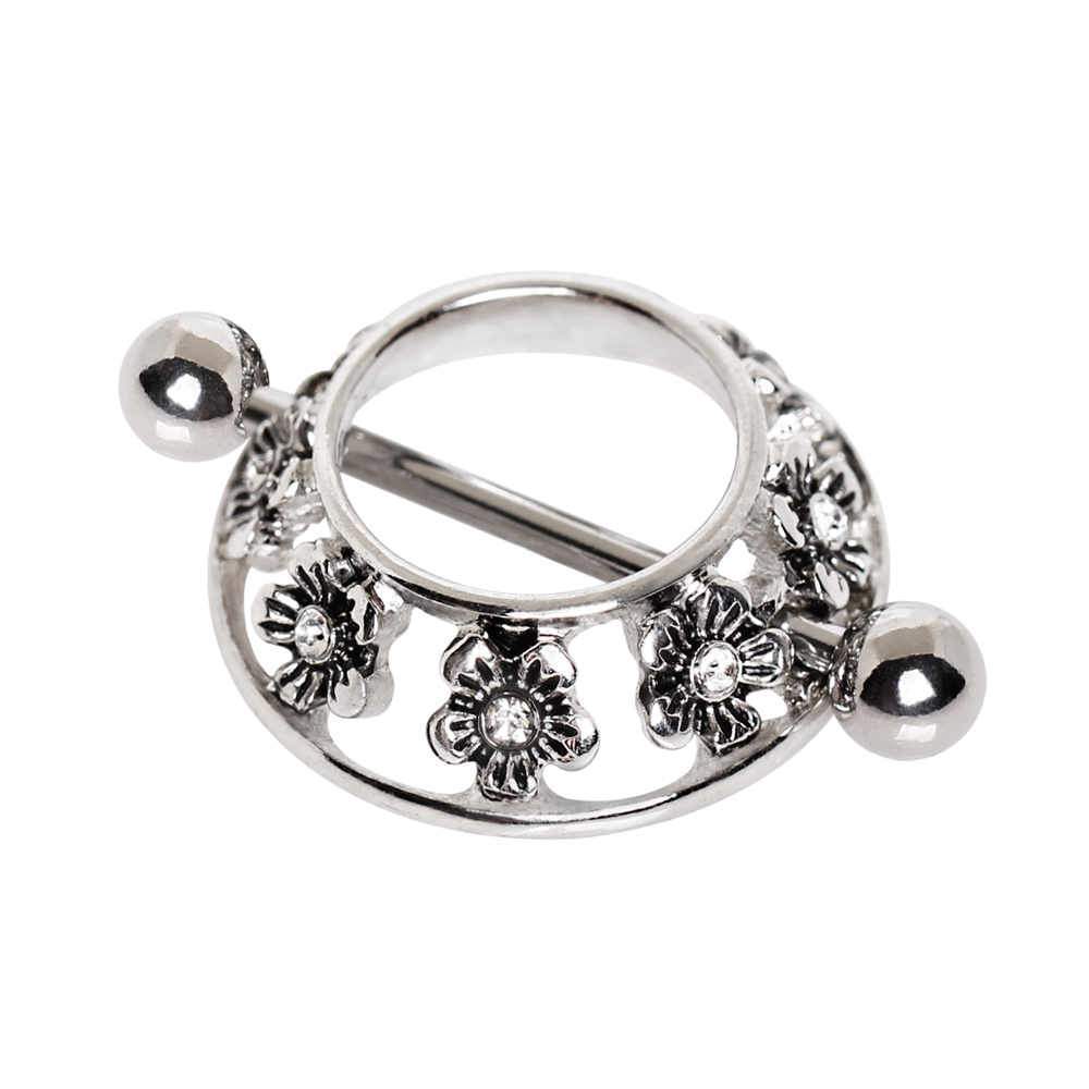 316L Stainless Steel Royalty Ornate Nipple Ring - 1 Piece