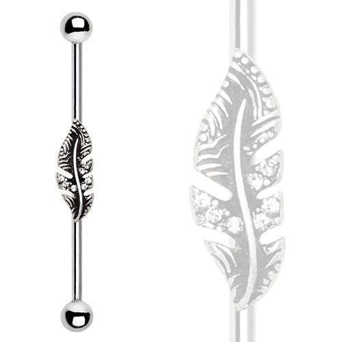 Jeweled Leaf Industrial Barbell - 1 Piece