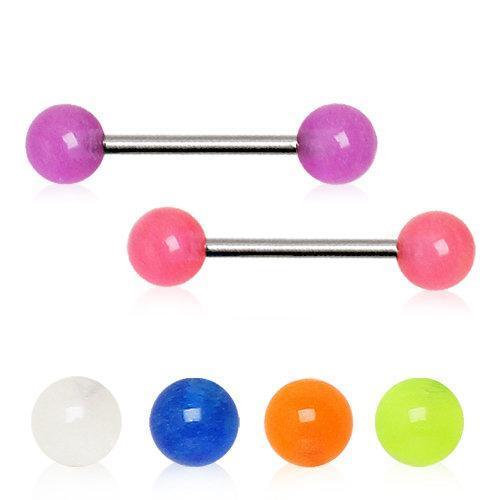 Nipple Barbell Glow in the Dark Balls - 1 Piece