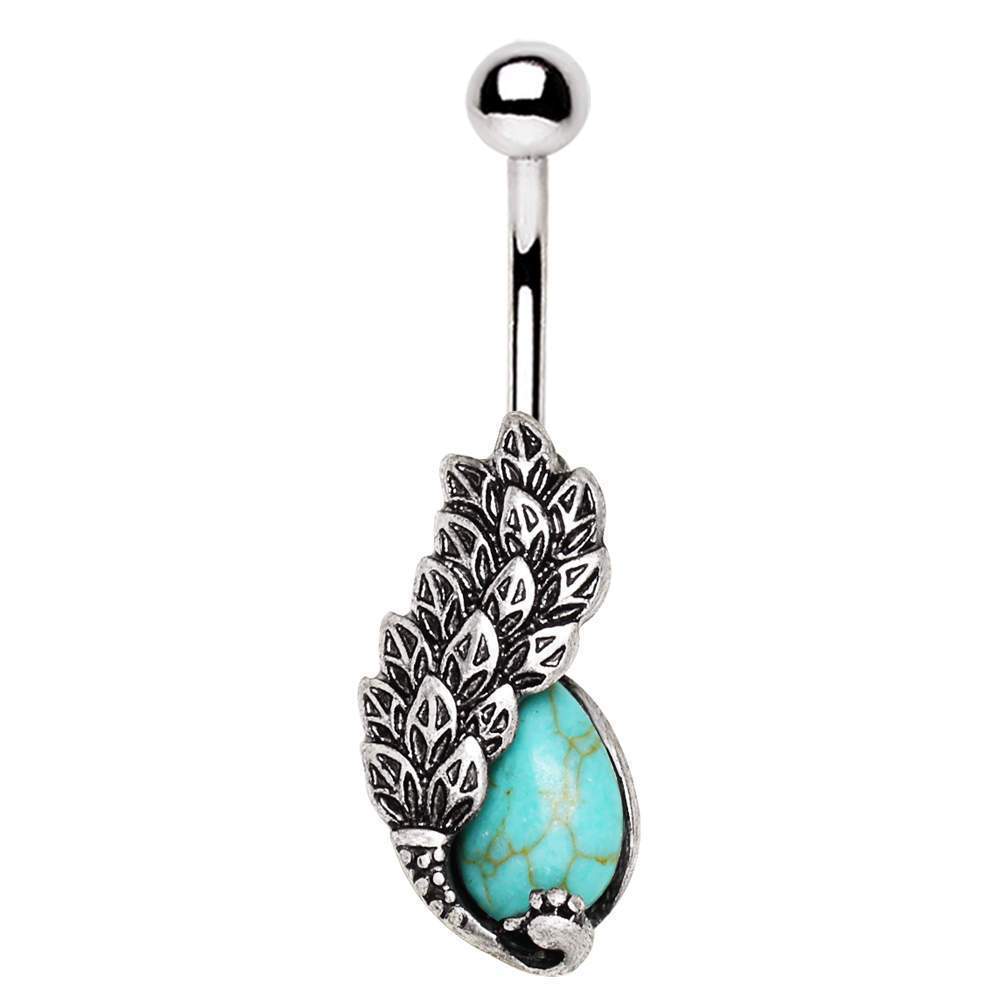 Phoenix Turquoise Egg Navel Ring