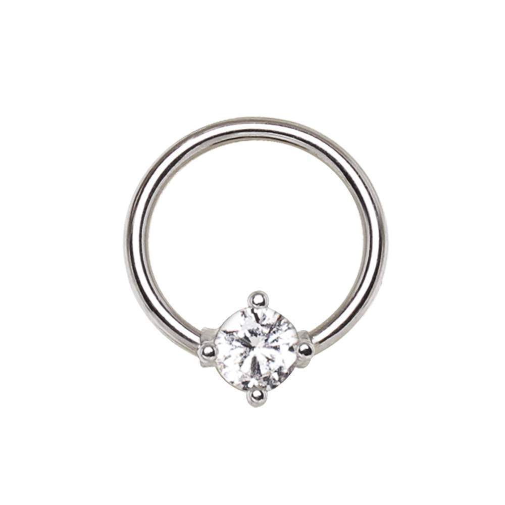 CAPTIVE BEAD RING 316L Stainless Steel Prong Set CZ Captive Bead Ring -Rebel Bod-RebelBod