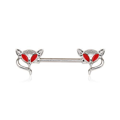 Red Eye Fox Nipple Barbell - 1 Piece