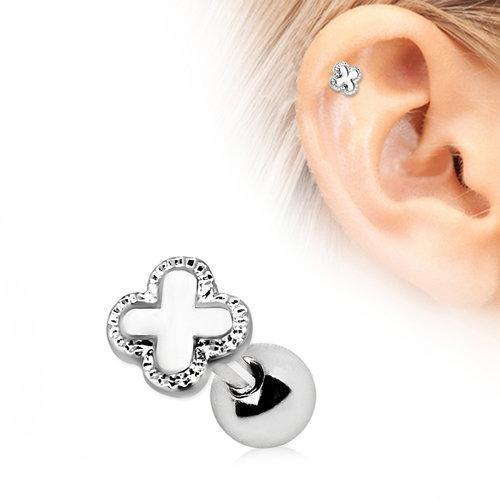 Royal Quatrefoil Clover Cartilage Barbell Earring - 1 Piece