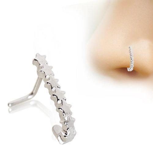 CZ Star Fake Nose Ring Hoop Septum Non No Piercing Rose Gold Steel Clip On  | eBay