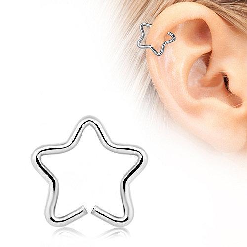 Star Shaped Cartilage Earring Bendable Ring - 1 Piece