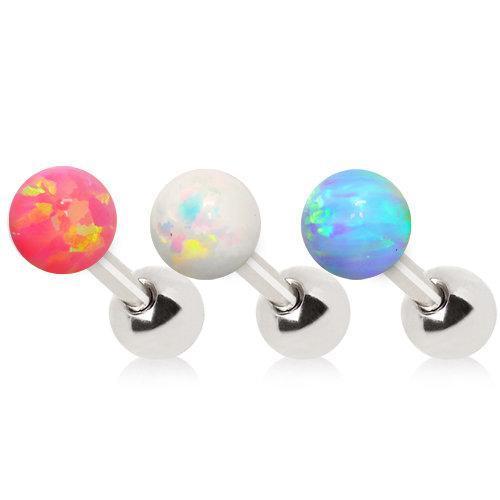 Synthetic Opal Ball Cartilage Barbell Earring - 1 Piece