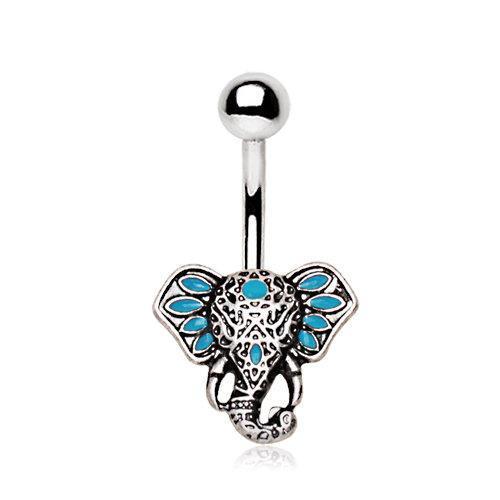 Tribal Elephant Head Navel Ring