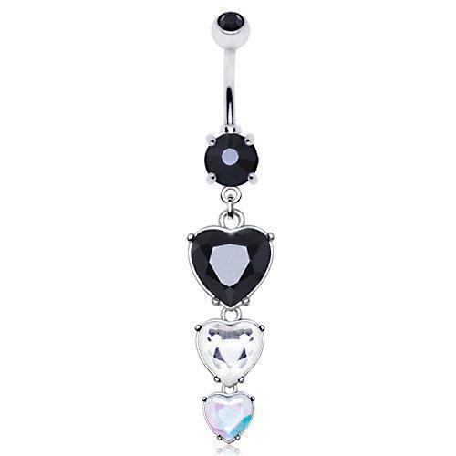 Triple Heart Dangle Navel Ring