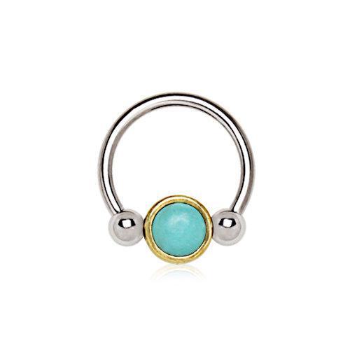 Turquoise Snap-In Captive Bead Ring / Septum Ring