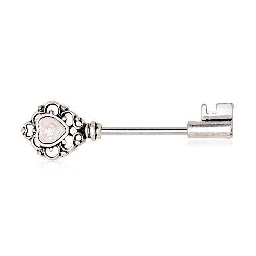 Victorian Key Nipple Barbell Opal - 1 Piece
