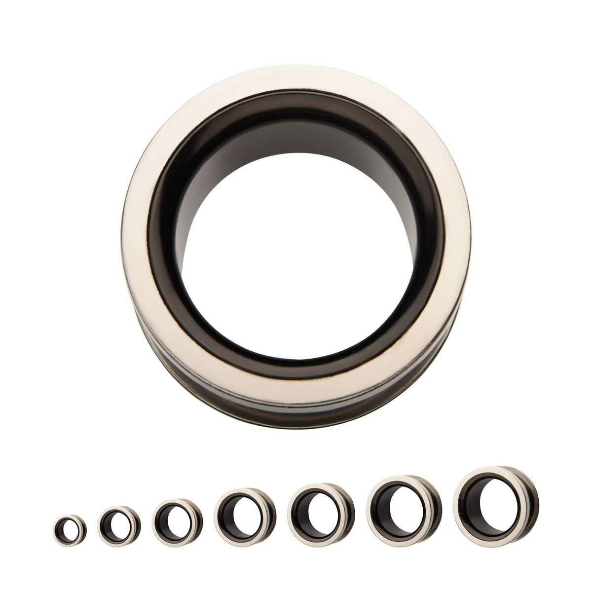 TBD-Plugs 316L Steel Black PVD Inside Tunnel Screw Fit Plug -Rebel Bod-RebelBod