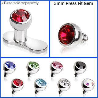 3mm Dermal Top Press Fitted Gem 3mm