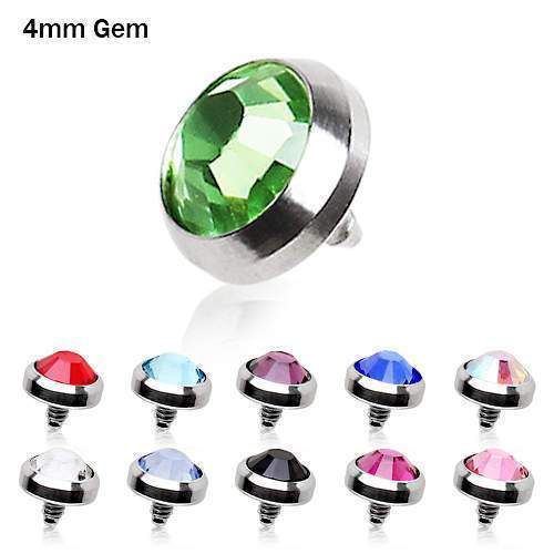 4mm Flat Dermal Top Gem 4mm