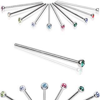 5/8&quot; Fish Tail Nose Ring Press Fit CZ