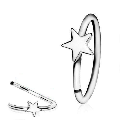 Nose Ring - Nose Hoop 316L Surgical Steel Annealed Star Nose Hoop -Rebel Bod-RebelBod