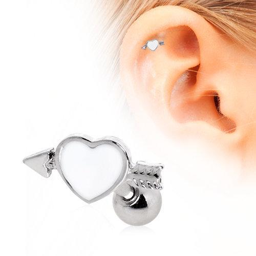 Arrow Through Your Heart Cartilage Barbell Earring - 1 Piece