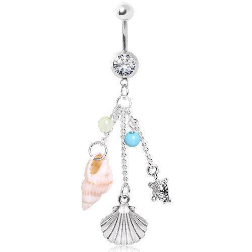 Beach Charms Dangle Navel Ring