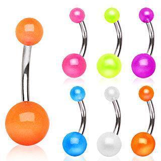 Belly Button Ring Two Glow in the Dark Balls