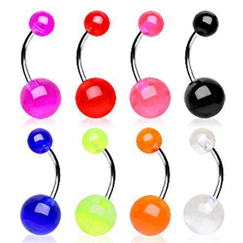 Belly Ring UV Coated Acrylic Ball