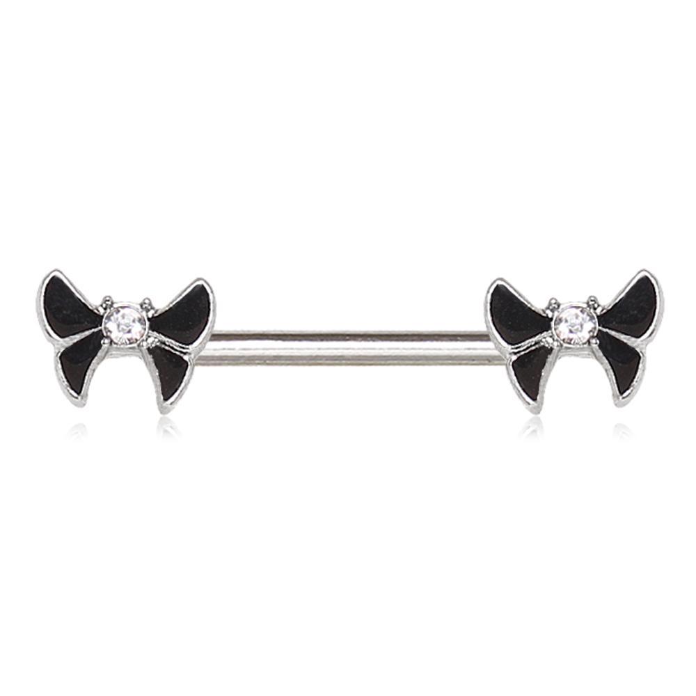 Black Butterfly Nipple Barbell - 1 Piece