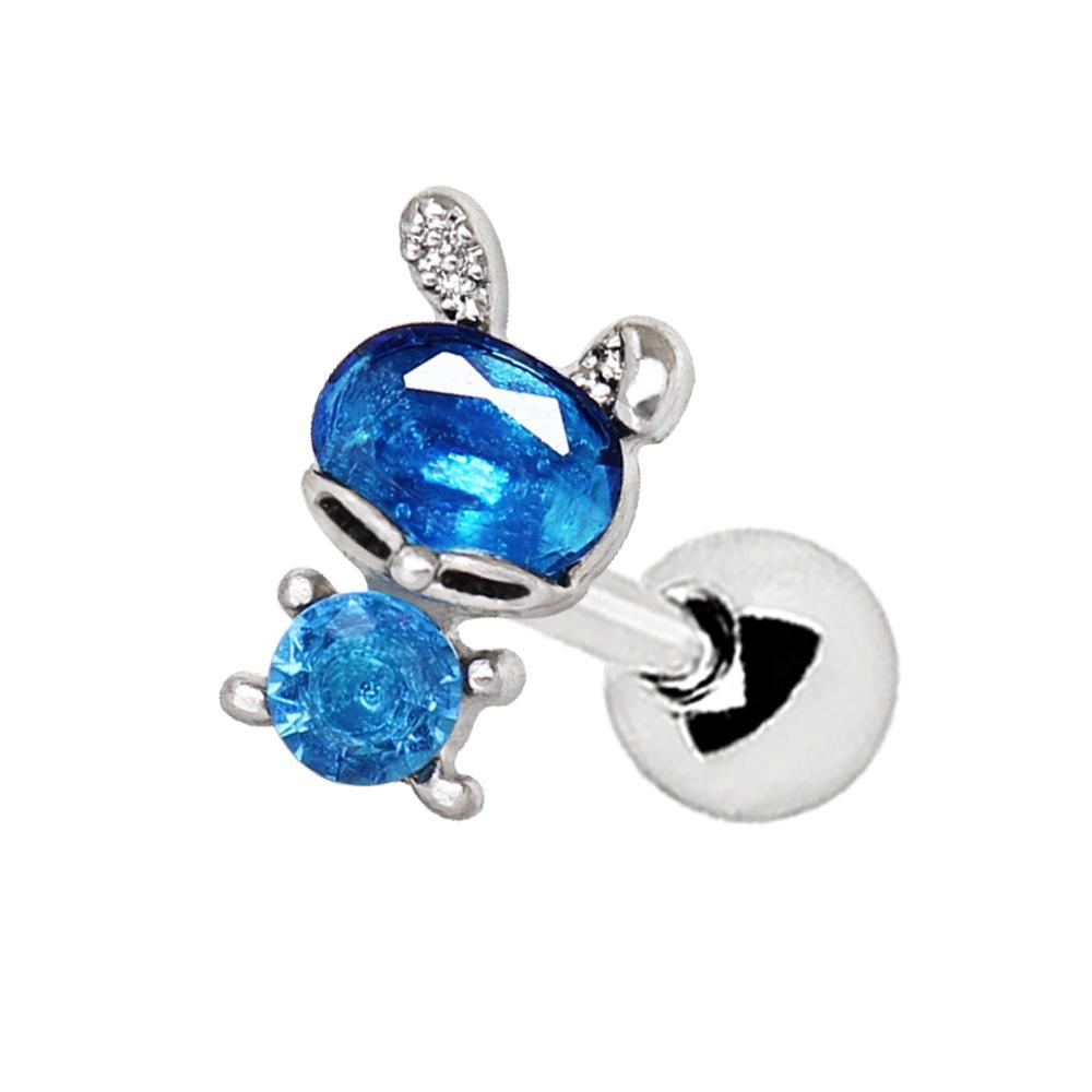Blue Bunny Cartilage Barbell Earring - 1 Piece