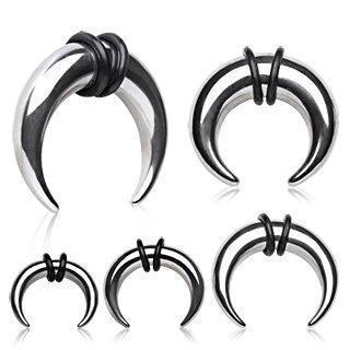 Tapers - Hanging 316L Surgical Steel Buffalo Horn Shaped Taper - 1 Piece -Rebel Bod-RebelBod