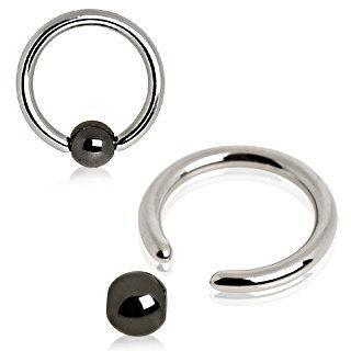 CAPTIVE BEAD RING 316L Surgical Steel Captive Bead Ring with Hematite Ball -Rebel Bod-RebelBod