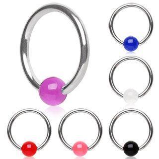 CAPTIVE BEAD RING 316L Surgical Steel Captive Bead Ring with UV Coated Acrylic Ball -Rebel Bod-RebelBod