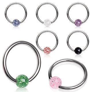 Captive Bead Ring UV Metallic Glitter Ball