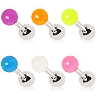 Cartilage Barbell Earring Glow in the Dark Ball - 1 Piece