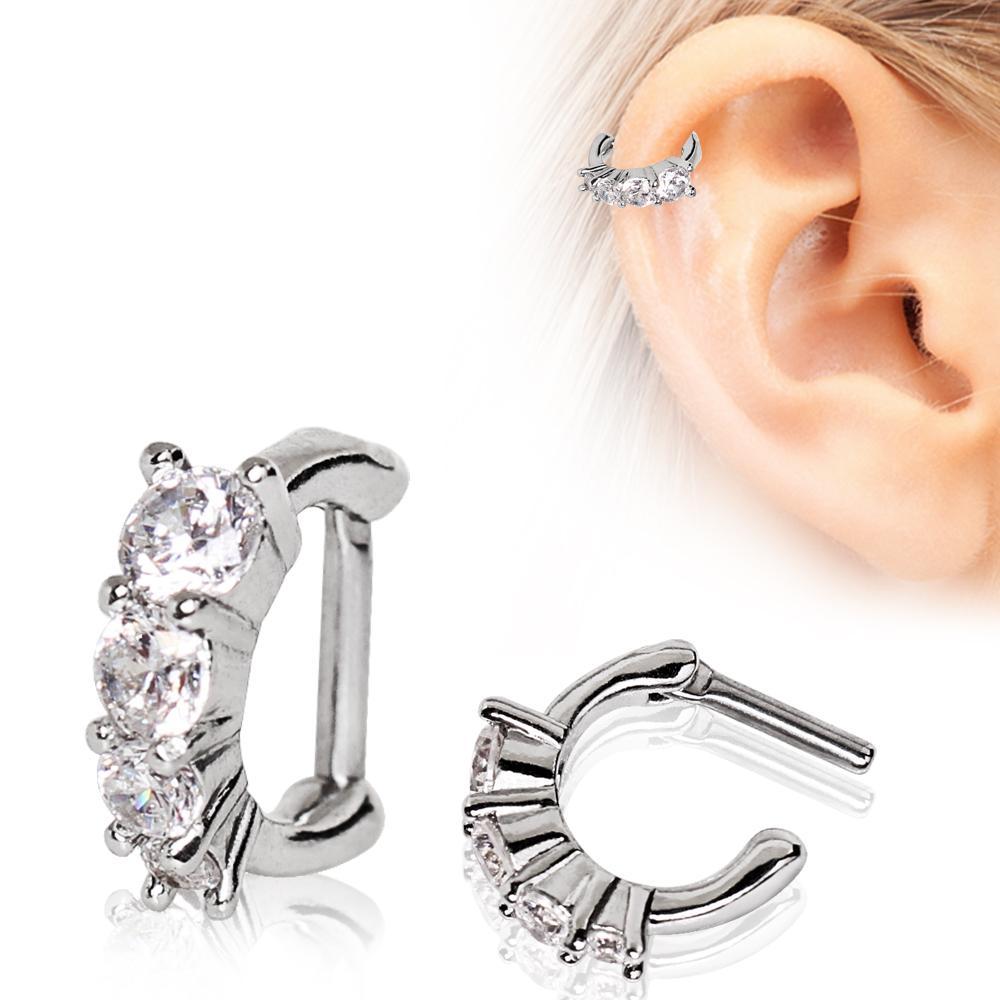 Cascading CZ Cartilage Clicker Earring - 1 Piece
